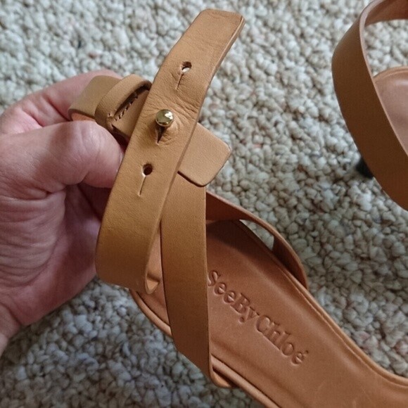 SEE BY CHLOE hera gold tone Ankle Strap Pump size 6.5 - Picture 9 of 11